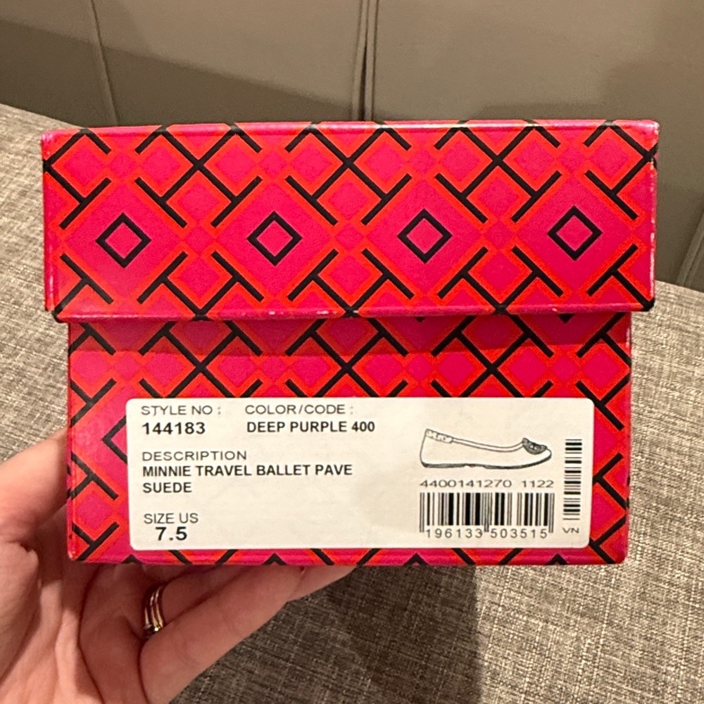 Tory Burch Royal Blue Flats with Silver Emblem - Picture 4 of 4